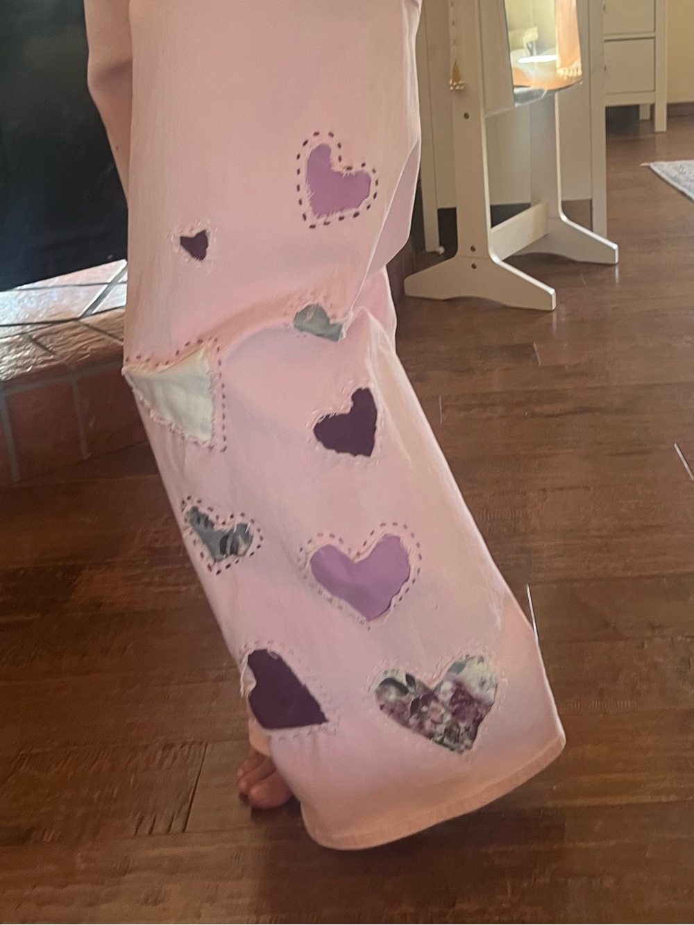 Hand stitched hearts jeans size 6 - Picture 5 of 16